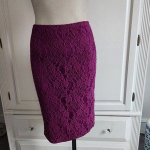 Xhilaration Purple Lace Pencil Skirt, Size Small